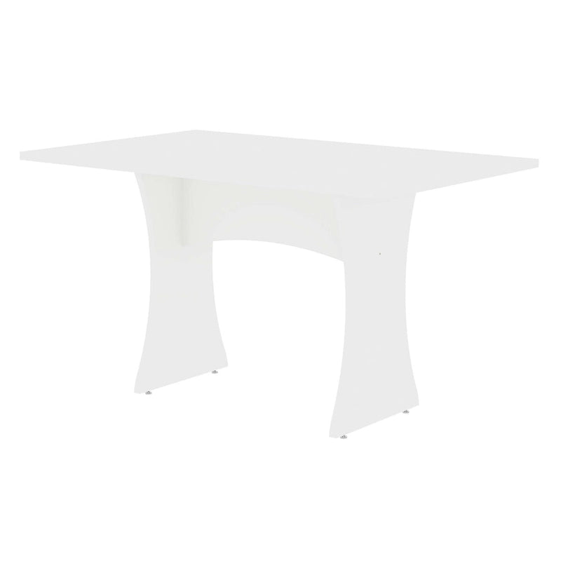 Table de salle à manger moderne du milieu du siècle pour 6 personnes, gris et blanc