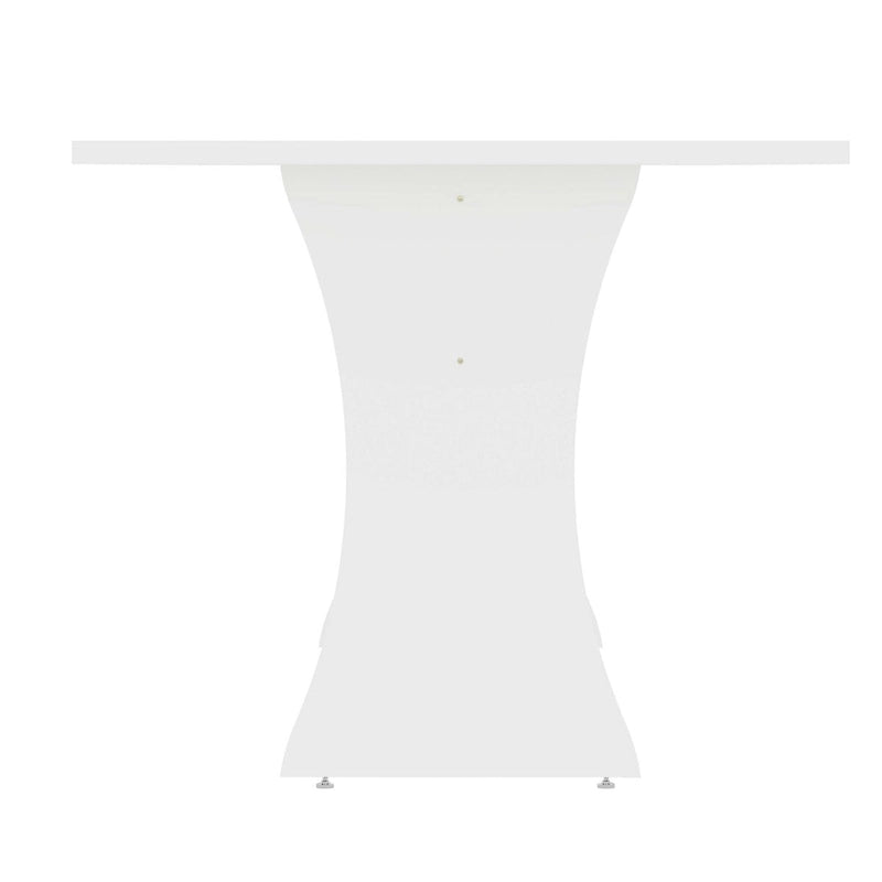 Table de salle à manger moderne du milieu du siècle pour 6 personnes, gris et blanc