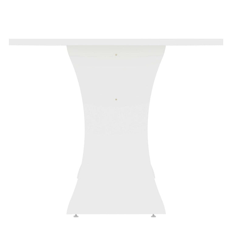 Table de salle à manger moderne du milieu du siècle pour 6 personnes, gris et blanc