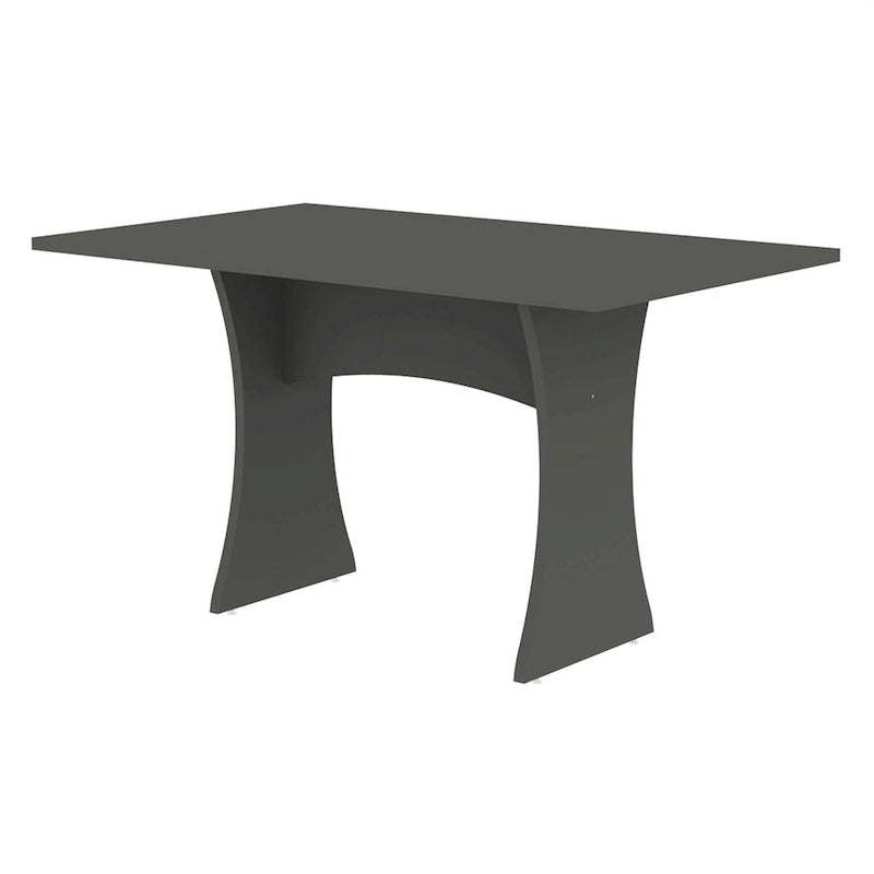 Table de salle à manger moderne du milieu du siècle pour 6 personnes, gris et blanc