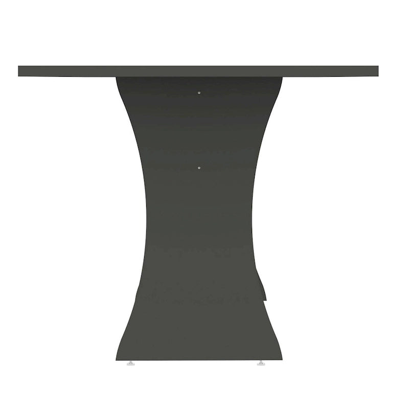 Table de salle à manger moderne du milieu du siècle pour 6 personnes, gris et blanc