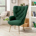 Fauteuil d'appoint capitonné en velours (marron / vert / noir / gris)