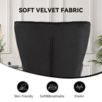 Fauteuil d'appoint capitonné en velours (marron / vert / noir / gris)