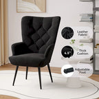 Fauteuil d'appoint capitonné en velours (marron / vert / noir / gris)