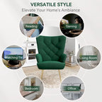 Fauteuil d'appoint capitonné en velours (marron / vert / noir / gris)