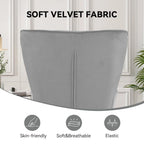 Fauteuil d'appoint capitonné en velours (marron / vert / noir / gris)