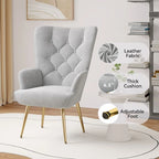 Fauteuil d'appoint capitonné en velours (marron / vert / noir / gris)