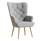 Fauteuil d'appoint capitonné en velours (marron / vert / noir / gris)