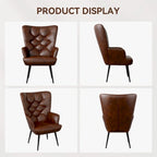 Fauteuil d'appoint capitonné en velours (marron / vert / noir / gris)